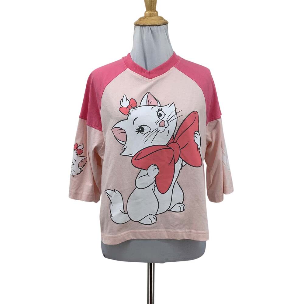 Disney Shirt Womens XXS 2XS Bellini Melon Marie The Cat Varsity Aristocats Tee